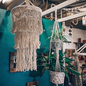 Macrame Tassel Hanging Lantern Lampshade Boho Chandelier