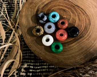 Set of 5 Gemstone Dreadlock Beads 5mm Dreadlock Jewellery