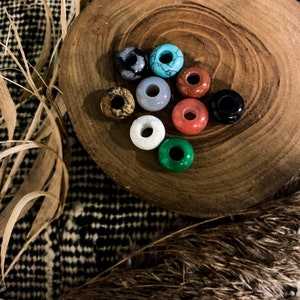 Set von 5 Edelstein Dreadlock Perlen 5 mm Dreadlock Schmuck