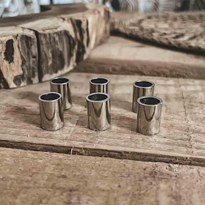 6 Silver Tube Dreadlock Beads 8mm Big Hole Beads Dreads Hair Accessories