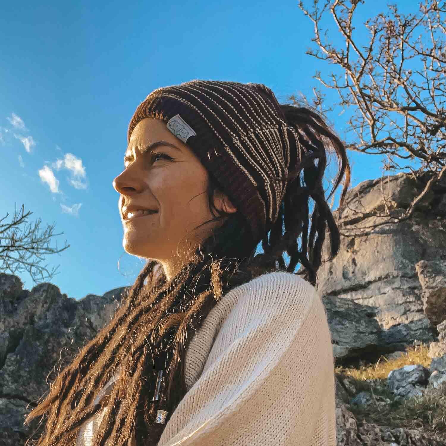 Dreadlocks Beanie Bandana Reversable Striped Knitwear - Etsy