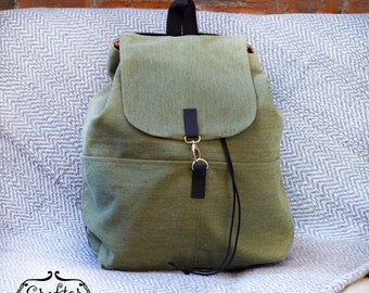 Handmade Cotton Backpack, Summer Bag, Lightweight