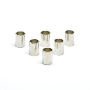 6 contas de prata para dreadlocks, 8 mm, contas com furos grandes, acessórios para cabelo