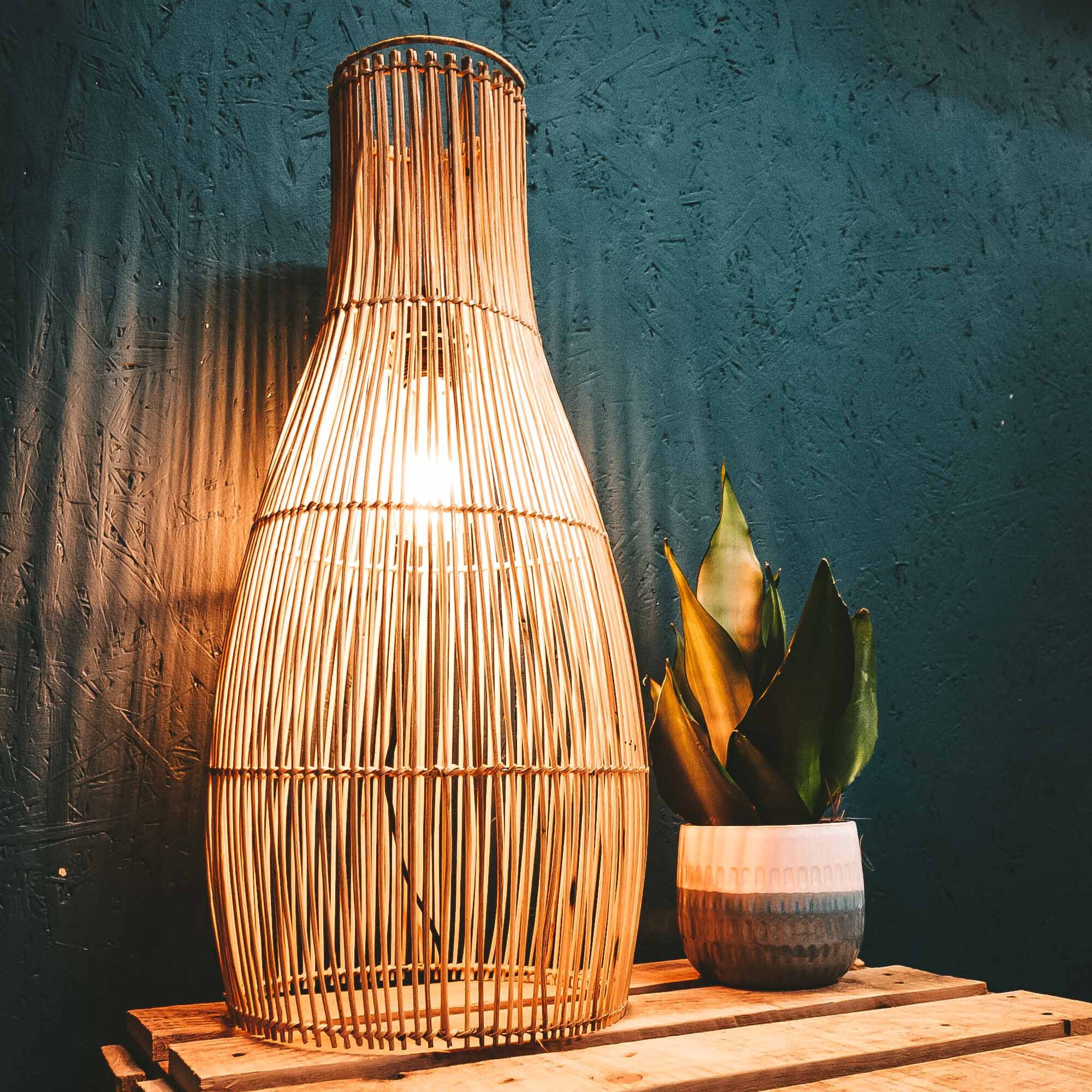 Lanterne d'abat-Jour de Rotin ou Position Faite Main Boho Chandelier Cuisine Salon Chambre à Coucher