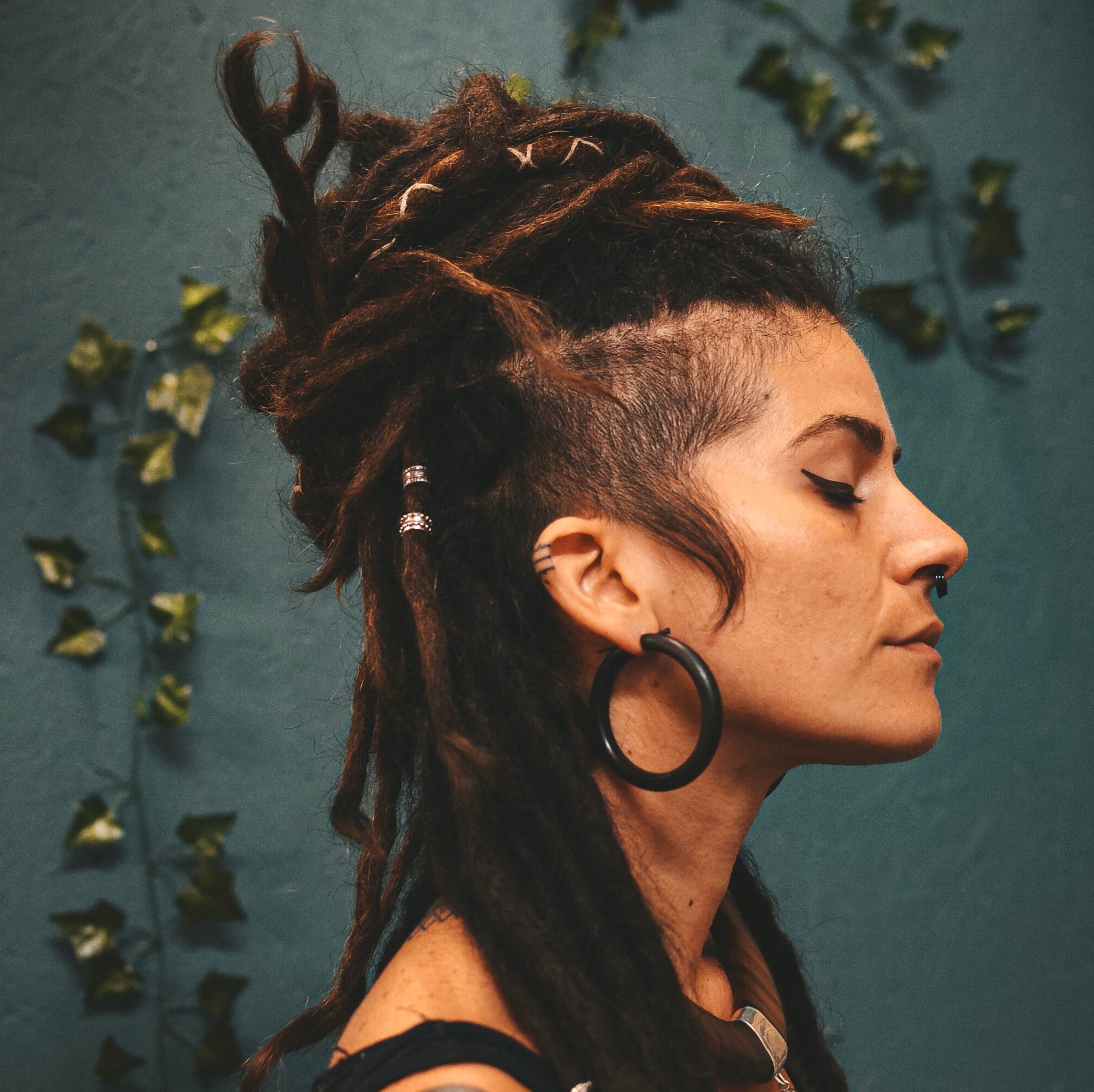 Tribal wooden hoop best sale earrings
