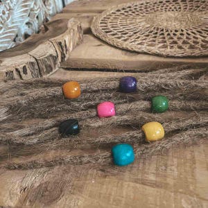 Holz Dreadlock Perlen Mischfarben 6-8 mm Big Hole Perlen Dreads Haarschmuck