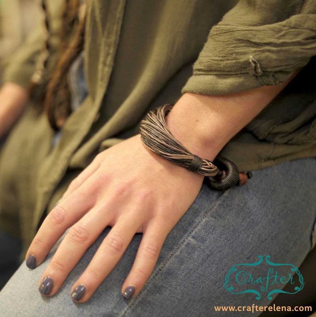 Waxed Thread Bracelet Unisex Handmade Adjustable Boho Hippie Etsy