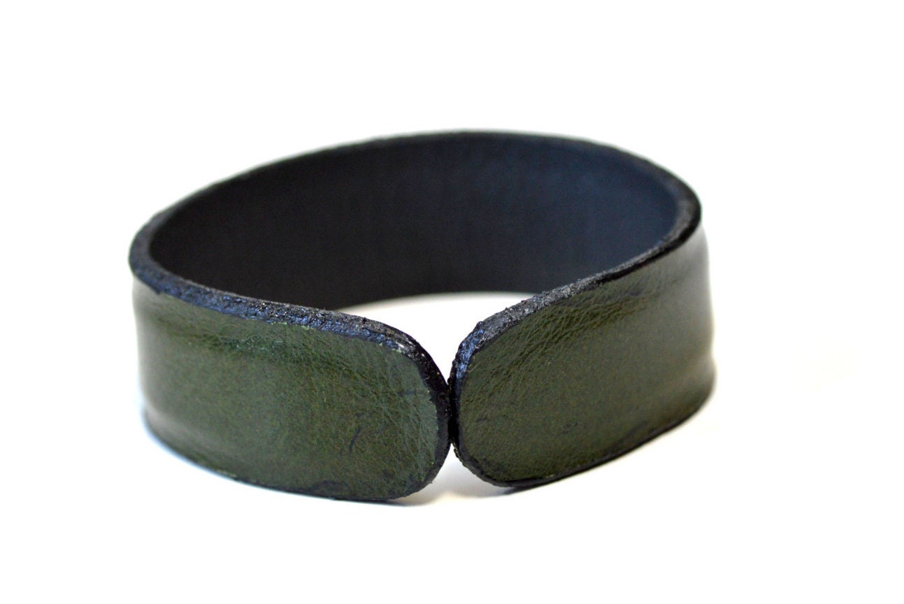 Adjustable Unisex Leather Cuff Bracelet Etsy