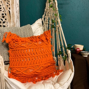 Macrame Fringe Cushion Cover Boho Style Decorative Colourful Home Accessory 40x43cm