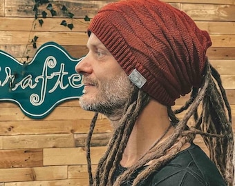 ドレッドヘアのビーニーバンダナ ウェーブニットディテール - Etsy 日本