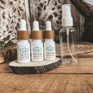Dreadlock Essential Oil Set: Tea Tree, Lavender, Rosemary + Spray Bottle