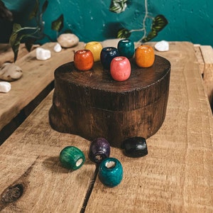 Wooden Dreadlock Beads Mixed Colours 6-8mm Big Hole Beads Dreads Hair Accessories
