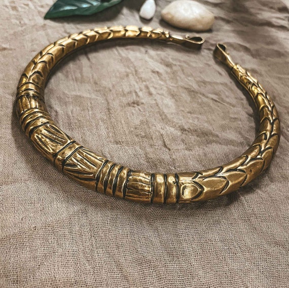 Buy Brass Tribal Choker Necklace Hasli Banjara Engraved Patterned