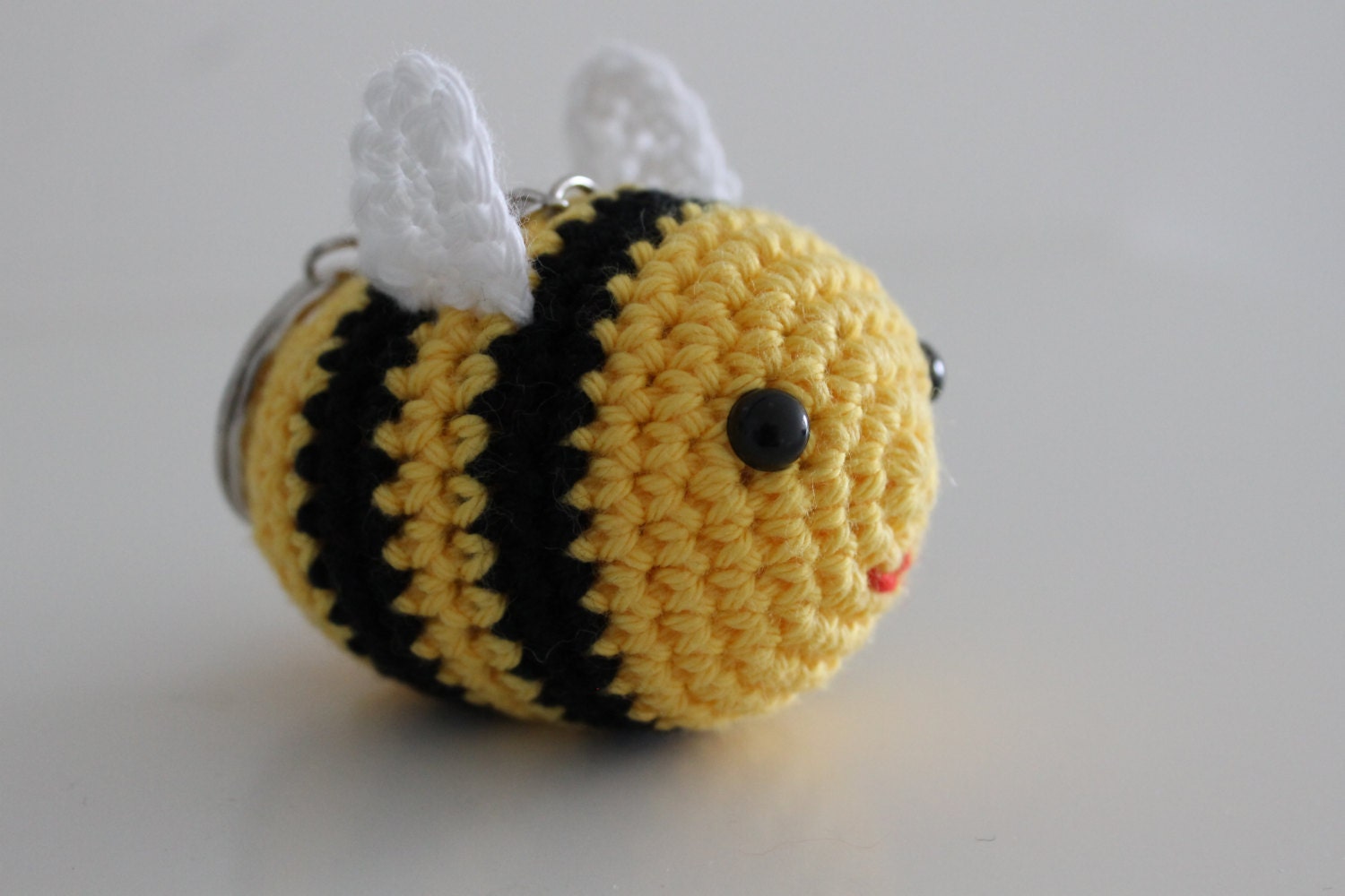 Crochet bee keychain Etsy