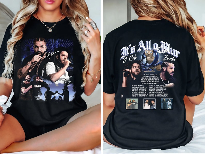 Drake J. Cole It's All a Blur Tour 2024 Shirt, Drake Rap Vintage Shirt