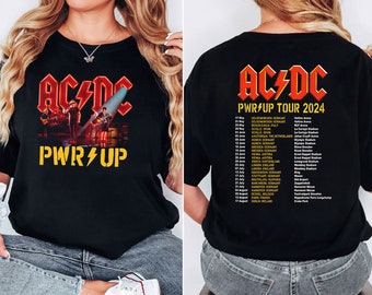 Chemise ACDC Pwr Up World Tour 2024, Chemise Rock Band ACDC, Chemise ACDC Band, Chemise Acdc Band 90s