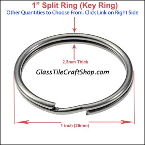 100 Pack 1 Inch Key Rings, Nickel Plated, Round Steel Split Ring. (1INSR)