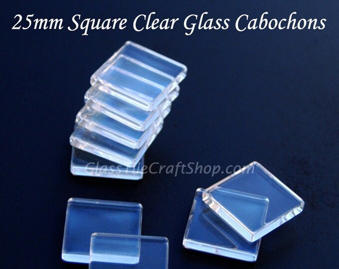 50 1 Inch Square Clear Glass Tiles for Pendants and Etsy