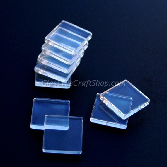 Clear Glass Tiles 100 Pack 1 inch for pendants and Etsy