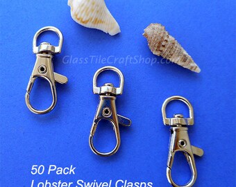 Lobster Swivel Clasps Silver Tone Parrot Clasp Lanyard Hook 50 Pack. (SCLASP)