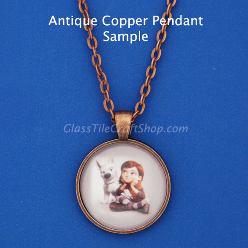 DIY jewellery making kit Red Copper 25mm Gold Bronze Pendant necklace kit