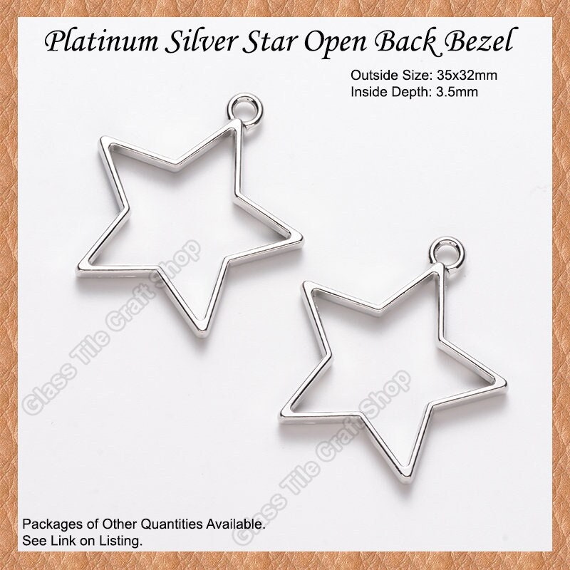 20pk Star Open Back Gold Bezel for Pendant Charms, Gold Star Resin Bezel, Open  Bezel for Resin Art, DIY UV Resin Jewelry Pendant Bezel G23 