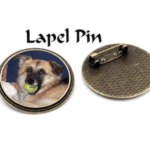 Bridal Photo Brooch Pin, DIY or CUSTOM, Bronze Groom Memorial Charm, In Memory Of. Great wedding gift idea or bridal shower gift.