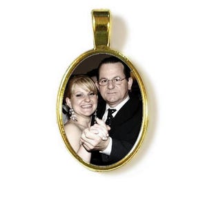 Bouquet Photo Charm, DIY or CUSTOM  Antique or Bright Gold Contemporary Wedding Memorial. Bridal Shower Keepsake Gift. Pet Memorial