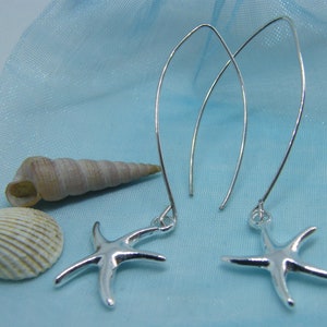 Long STARFISH Earrings STERLING SILVER Wires 画像 3