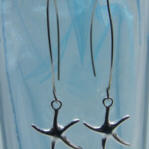 Long STARFISH Earrings STERLING SILVER Wires 画像 5