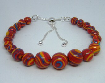 Rainbow Pride Adjustable Bracelet with Sterling Silver