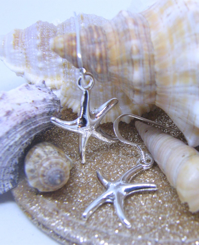 Long STARFISH Earrings STERLING SILVER Wires 画像 7