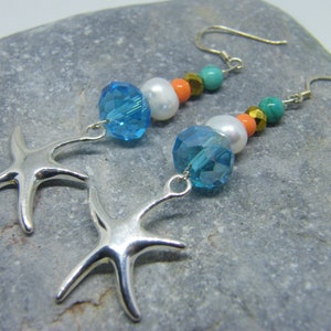 Long STARFISH Earrings STERLING SILVER Wires 画像 8