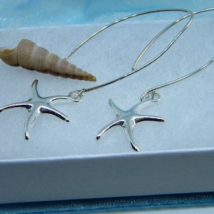 Long STARFISH Earrings STERLING SILVER Wires 画像 1