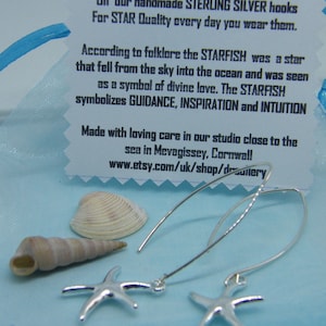 Long STARFISH Earrings STERLING SILVER Wires 画像 2