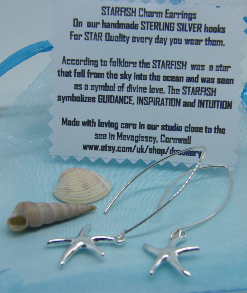 Long STARFISH Earrings STERLING SILVER Wires 画像 2