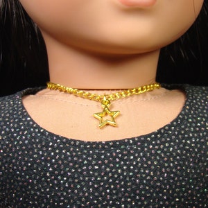 Adjustable Star Pendant Necklace for 18&quot; Play Dolls such as American Girl® Luciana
