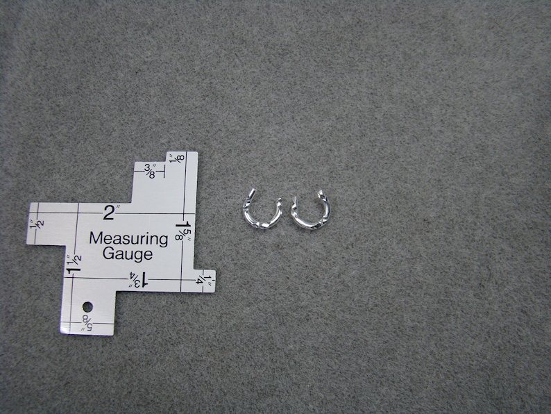 Removable Etched Silver Hoop Earrings for 18 Play Dolls such as American Girl® image 3
