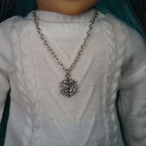 Silver Snowflake Necklace for 18&quot; Play Dolls such as American Girl®