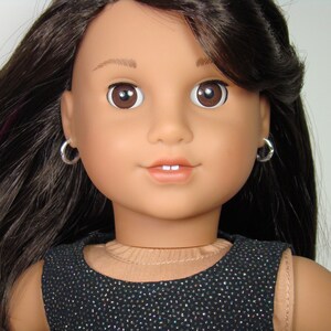 Removable Etched Silver Hoop Earrings for 18 Play Dolls such as American Girl® image 2