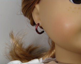 Removable Smooth Brown Hoop Earrings for 18" Play Dolls such as American Girl®