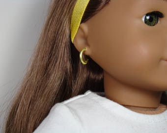 Removable Smooth Yellowish Green Hoop Earrings for 18" Play Dolls such as American Girl®