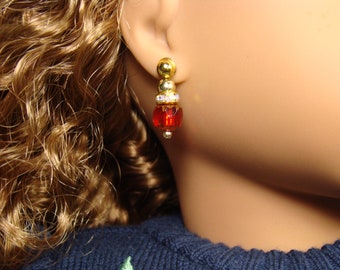 Red and Gold Dangles for 18" Play Dolls such as American Girl® Evette