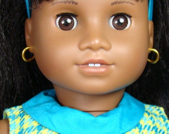 Removable Smooth Gold Hoop Earrings for 18" Play Dolls such as American Girl®