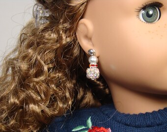 Red and Silver Earring Dangles for 18" Play Dolls such as American Girl®