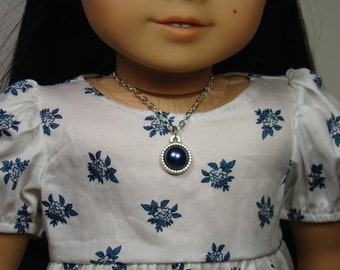 Adjustable Length Navy Blue Pearl Necklace for 18" Play Dolls such as American Girl®