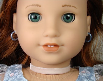 Removable Smooth Baby Blue Hoop Earrings for 18" Play Dolls such as American Girl® Blaire