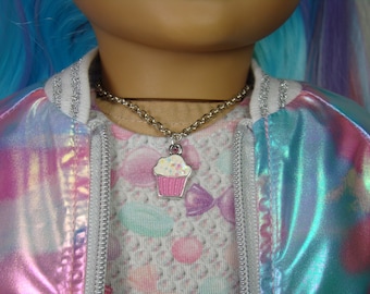 Adjustable Cupcake Pendant Necklace for 18" Play Dolls such as American Girl®