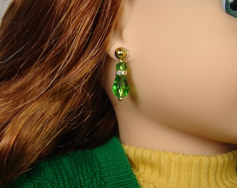 Green and Gold Dangles for 18" Play Dolls such as American Girl® Sapphire Splendor
