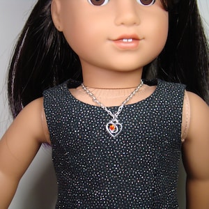 Silver Heart Necklace for 18&quot; Play Dolls such as American Girl® Luciana